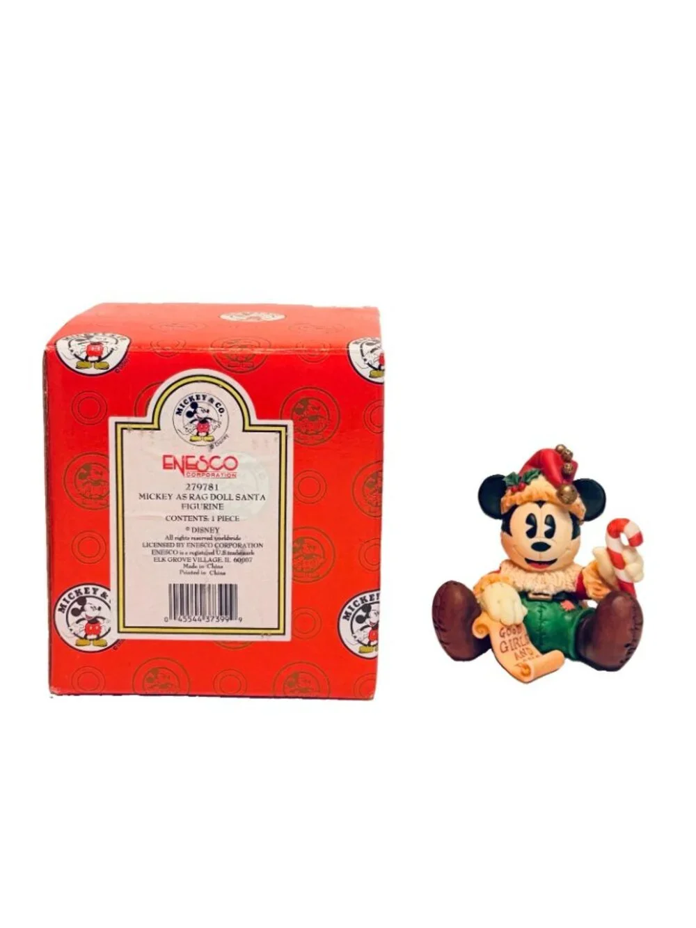 Mickey as Rag Doll Santa Disney Enesco 3.5